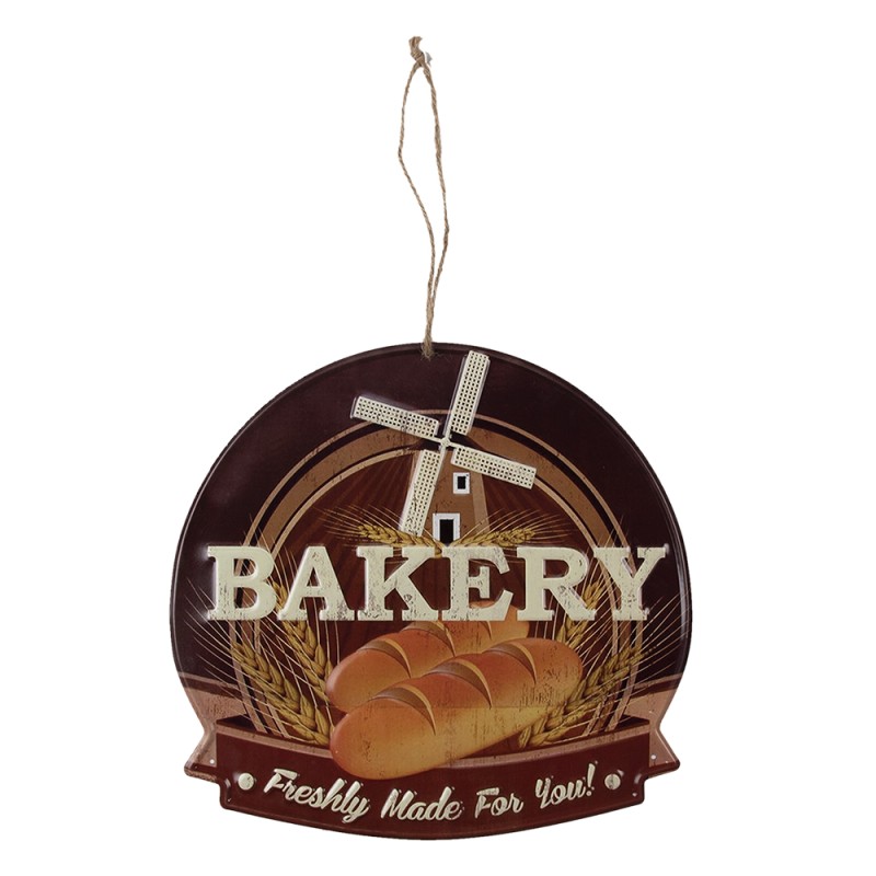 Clayre & Eef Textschild 38x40 cm Braun Eisen Bakery