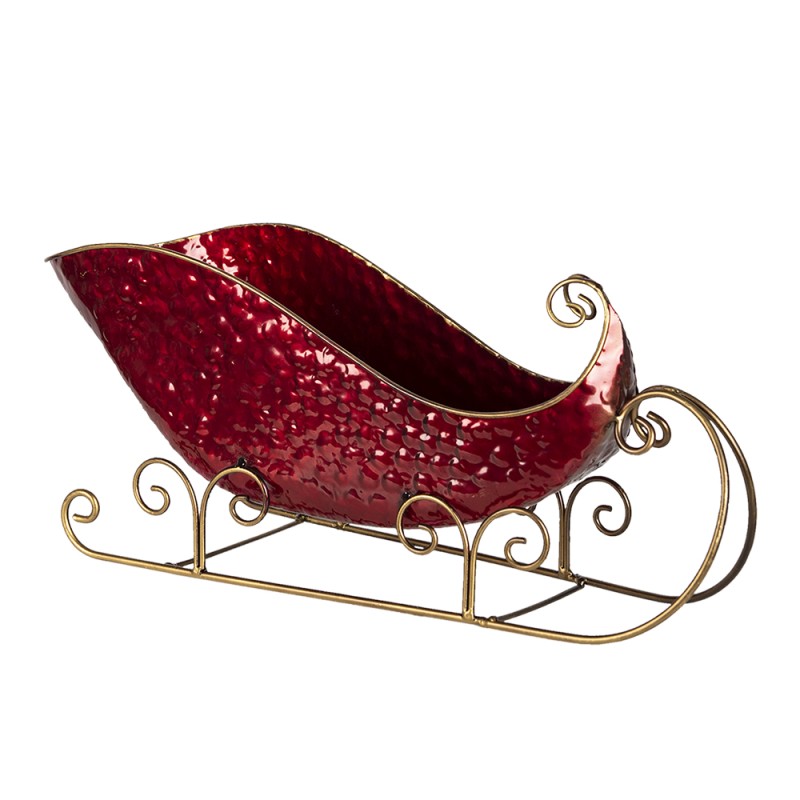 Clayre & Eef Décoration Luge 36x18x22 cm Rouge Fer