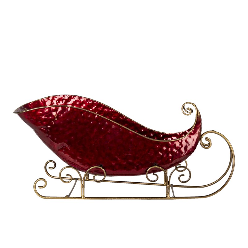 Clayre & Eef Decoration Sled 36x18x22 cm Red Iron