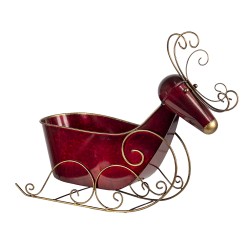 Clayre & Eef Storage Basket Reindeer 46x20x43 cm Red Iron