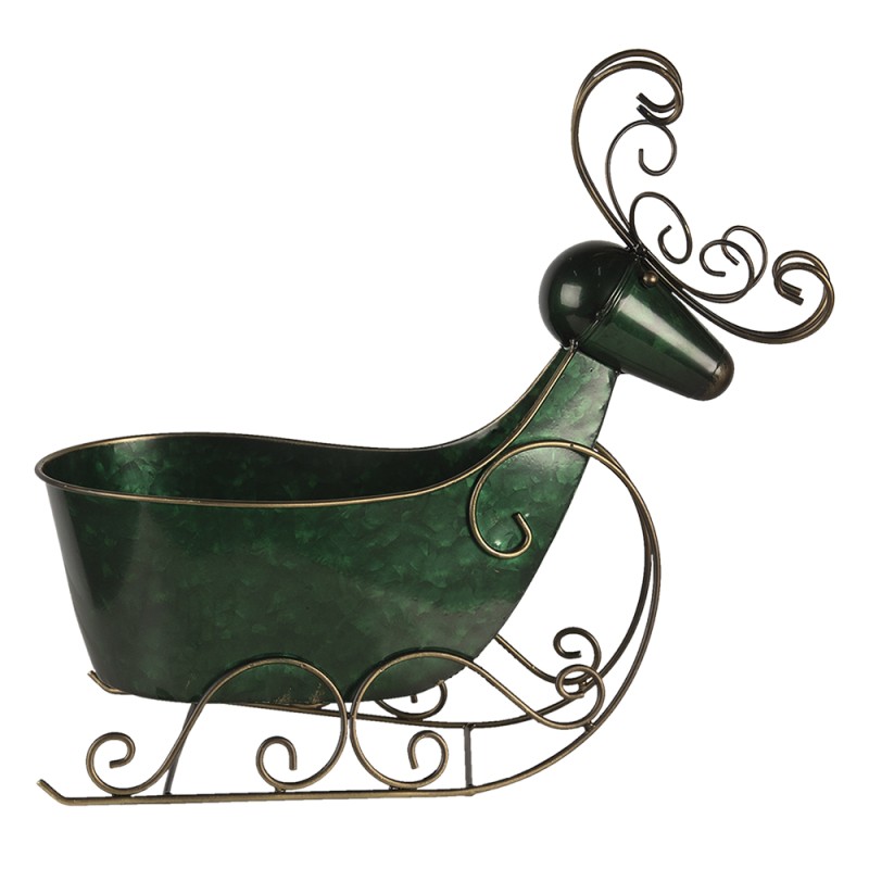 Clayre & Eef Figurine Rennes 34x17x37 cm Vert Fer Luge