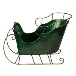 Clayre & Eef Figurine Sled 34x18x22 cm Green Iron