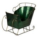 Clayre & Eef Statuetta Slitta 34x18x22 cm Verde Ferro