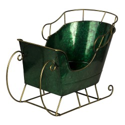 Clayre & Eef Figurine Sled 34x18x22 cm Green Iron