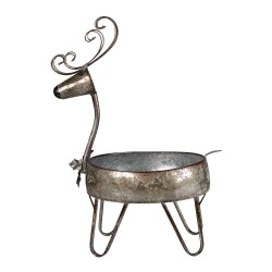 Clayre & Eef Planter Reindeer 29x21x48 cm Grey Brown Iron