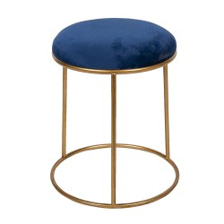 Clayre & Eef Stool Ø 42x48 cm Blue Metal Round