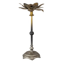 Clayre & Eef Candelabro Ø 24x54 cm Color rame Ferro Foglie