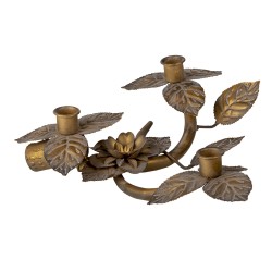 Clayre & Eef Candle holder 32x30x10 cm Copper colored Iron Leaves