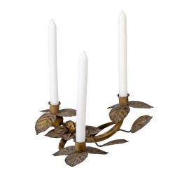 Clayre & Eef Candelabro 32x30x10 cm Color rame Ferro Foglie