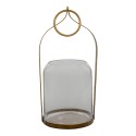 Clayre & Eef Windlicht  22x21x43 cm Koperkleurig Metaal Glas Rond