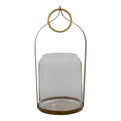 Clayre & Eef Wind Light 22x21x43 cm Copper colored Metal Glass Round