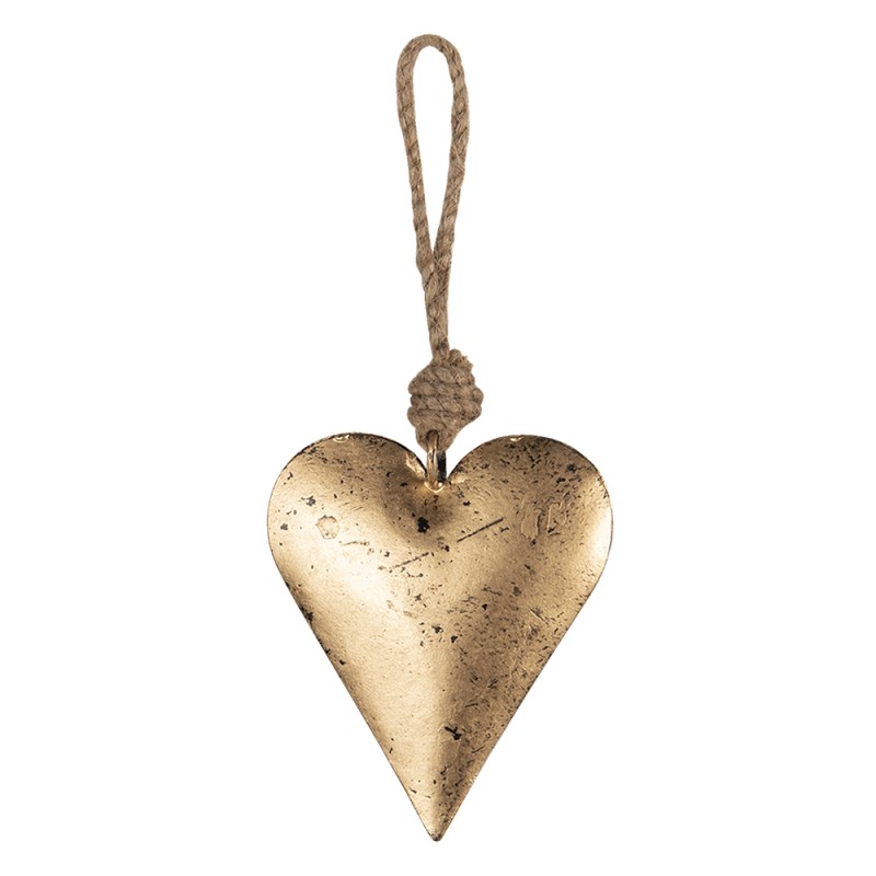 Clayre & Eef Pendentif Coeur 8x2x10 cm Couleur or Métal En forme de coeur