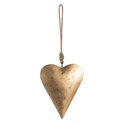 Clayre & Eef Pendentif Coeur 15x2x15 cm Couleur or Métal En forme de coeur