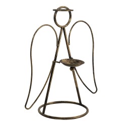 Clayre & Eef Candle holder Angel 38x18x33 cm Copper colored Metal