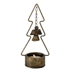 Clayre & Eef Candelabro Albero di Natale 10x8x24 cm Color rame Metallo Angelo