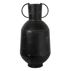 Clayre & Eef Vase Ø 26x52 cm Schwarz Metall Rund