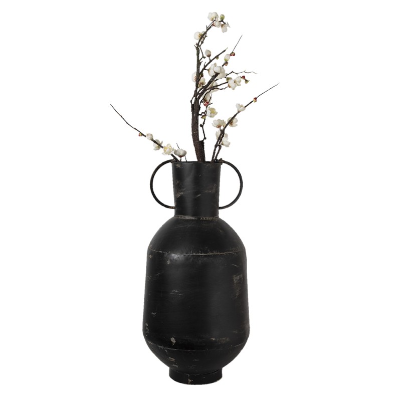 Clayre & Eef Vase Ø 26x52 cm Noir Métal Rond