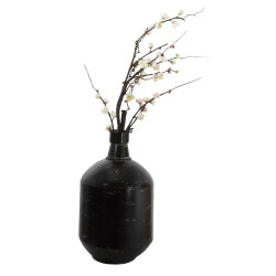 Clayre & Eef Vase Ø 24x45 cm Black Metal Round