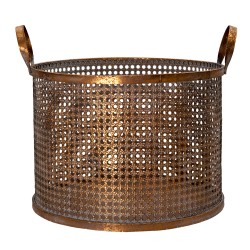 Clayre & Eef Storage Basket 34x37x42 cm Copper colored Iron Round