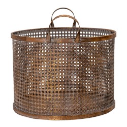 Clayre & Eef Panier de rangement 34x37x42 cm Couleur cuivre Fer Rond