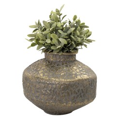 Clayre & Eef Vase Ø 27x21 cm Goldfarbig Metall Rund