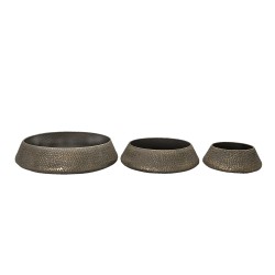 Clayre & Eef Planter Set of 3 Grey Iron Round