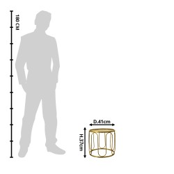 Clayre & Eef Tavolino Ø 41x37 cm Color oro Metallo Rotondo