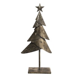 Clayre & Eef Statuetta Albero di Natale 25x12x55 cm Color rame Ferro