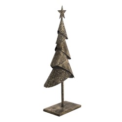 Clayre & Eef Figurine Christmas Tree 25x12x55 cm Copper colored Iron