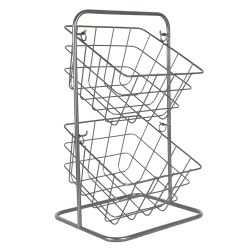 Clayre & Eef Basket Rack 22x22x41 cm Grey Metal