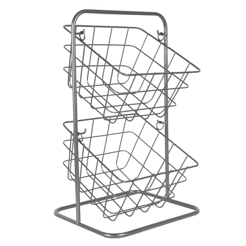 Clayre & Eef Korbregal 22x22x41 cm Grau Metall