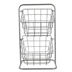 Clayre & Eef Scaffale e cesti 22x22x41 cm Grigio Metallo