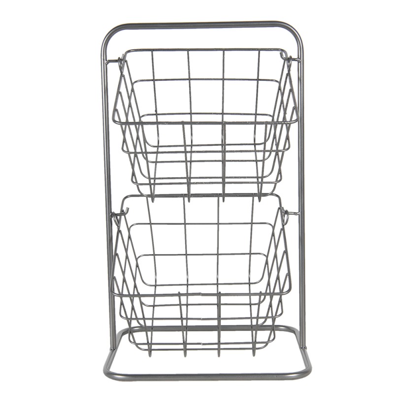 Clayre & Eef Scaffale e cesti 22x22x41 cm Grigio Metallo