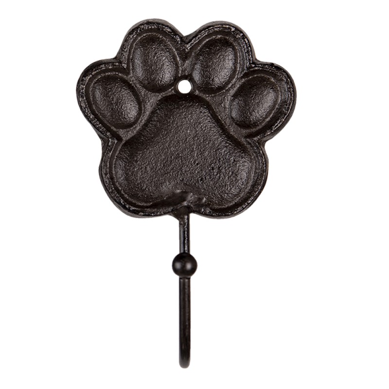 Clayre & Eef Wall Hook Paw Print 6x5x12 cm Brown Metal