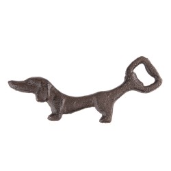 Clayre & Eef Bottle Opener Dog 17x8 cm Brown Metal