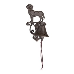 Clayre & Eef Ouderwetse Deurbel Hond 14x14x25 cm Bruin Ijzer