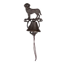 Clayre & Eef Sonnette ancienne Chien 14x14x25 cm Marron Fer