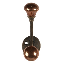 Clayre & Eef Wall Hook 3x5x9 cm Copper colored Metal