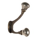 Clayre & Eef Wall Hook 3x5x9 cm Silver colored Metal