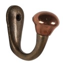 Clayre & Eef Wall Hook 2x5x5 cm Copper colored Metal