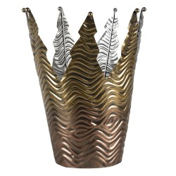 Clayre & Eef Figurine Crown Ø 25x27 cm Gold colored Iron