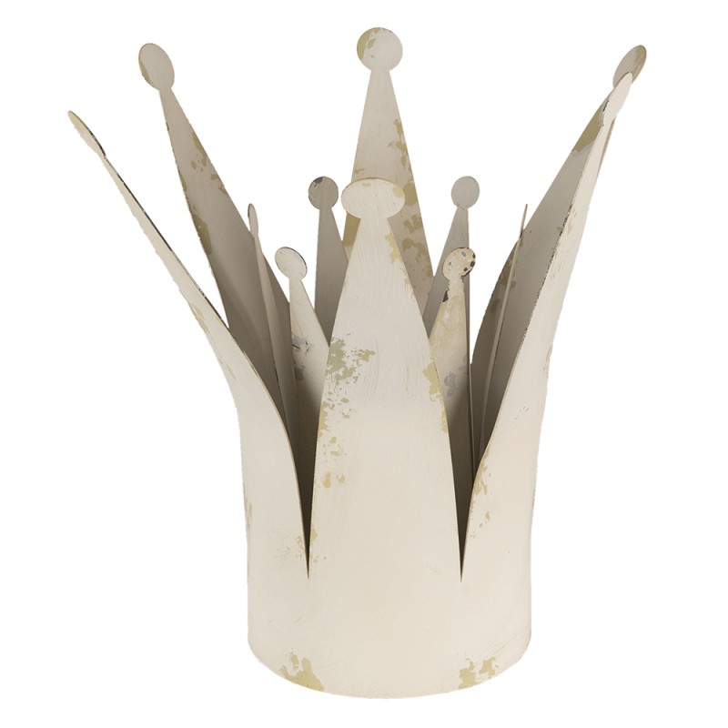 Clayre & Eef Figurine Couronne 37 cm Beige Métal