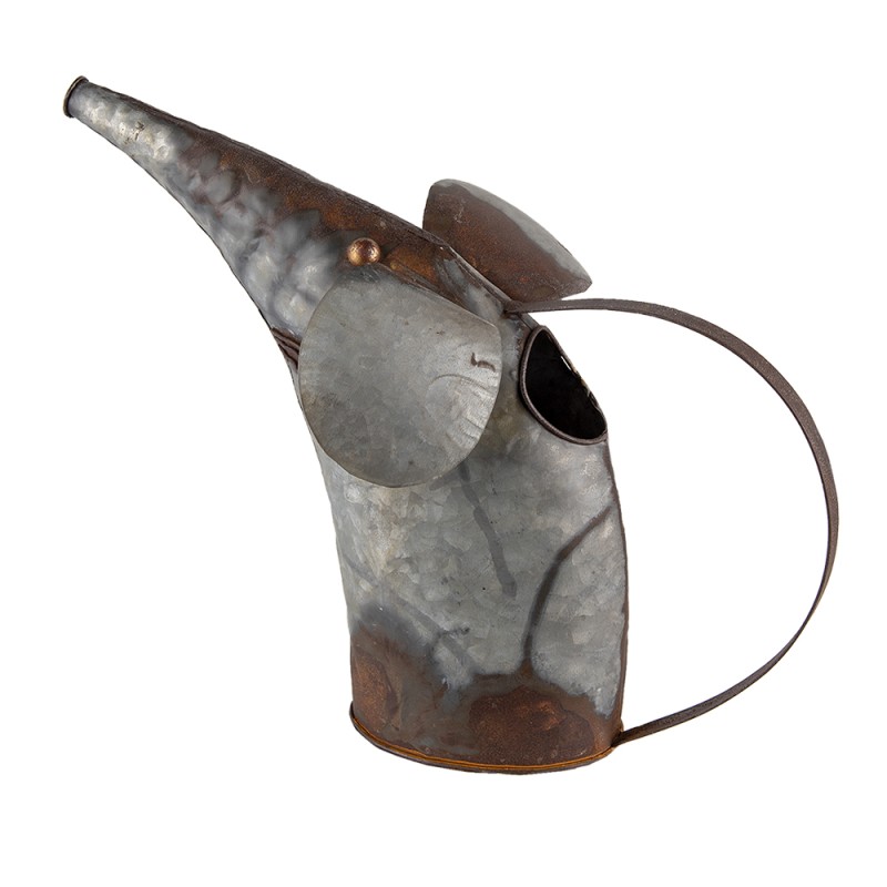 Clayre & Eef Decorative Watering Can Mouse 40x15x30 cm Grey Metal Mouse