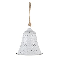 Clayre & Eef Campanello antico Campanelli Ø 15x16 cm Bianco Metallo Rotondo