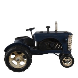 Clayre & Eef Dekorative Miniatur Traktor 25x15x18 cm Blau Eisen