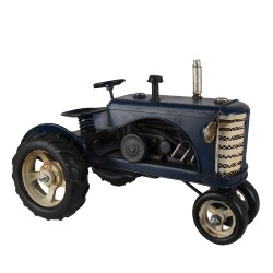 Clayre & Eef Miniature décorative Tracteur 25x15x18 cm Bleu Fer