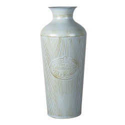 Clayre & Eef Vase Ø 22x47 cm Blau Zink Rund