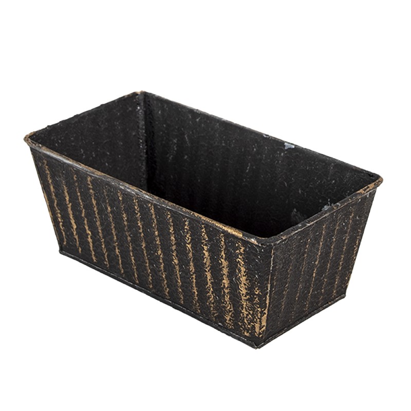 Clayre & Eef Plant Holder Black Zinc Rectangle