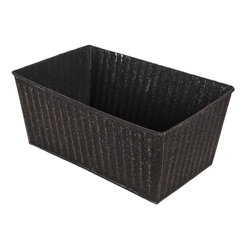 Clayre & Eef Plant Holder Black Zinc Rectangle