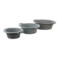 Clayre & Eef Decoratie schaal Set van 3  Ø 36x11 cm Grijs Metaal